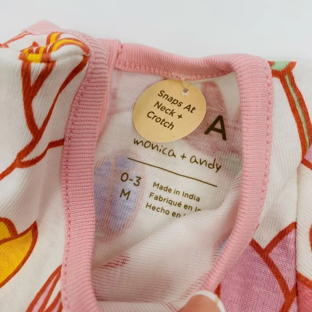Monica & Andy | NWT | Floral Kids Dress in Pink and Yellow | 0-3 months